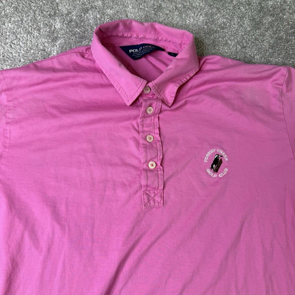 Polo Golf Ralph Lauren Shirt Men’s Large Pink Forest Creek Golf Club Performance